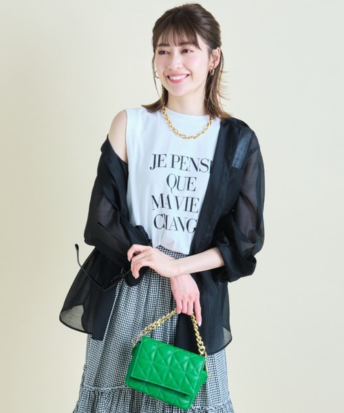 Apuweiser-riche（アプワイザーリッシェ）の「ノースリロゴカットソー（Tシャツ/カットソー・レディース・ホワイト/グレイッシュベージュ/ブラック・2）」の14枚目の写真