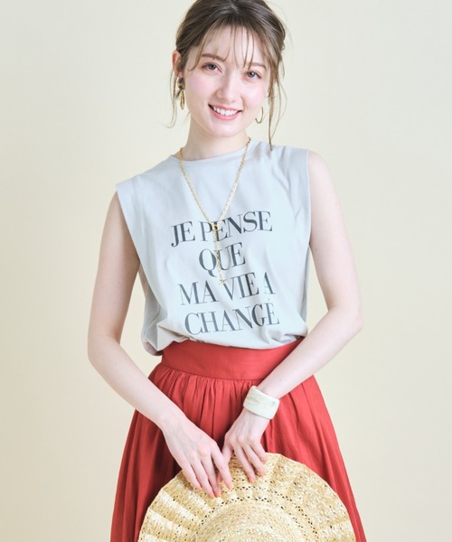 Apuweiser-riche（アプワイザーリッシェ）の「ノースリロゴカットソー（Tシャツ/カットソー・レディース・ホワイト/グレイッシュベージュ/ブラック・2）」の15枚目の写真