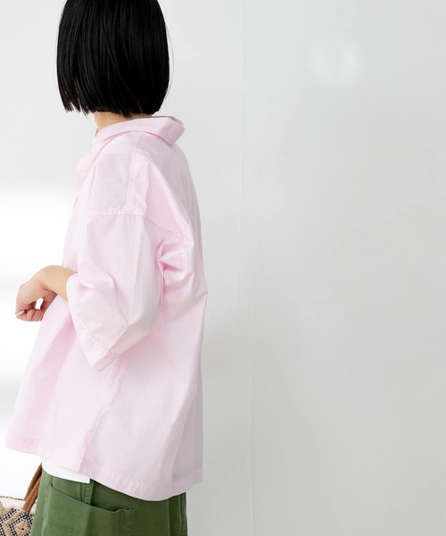 FORK&SPOON（フォークアンドスプーン）の「FORK&SPOON　レギュラーカラーハーフスリーブシャツ（シャツ/ブラウス・レディース・オフホワイト/ピンク/ネイビー・ONE）」の11枚目の写真