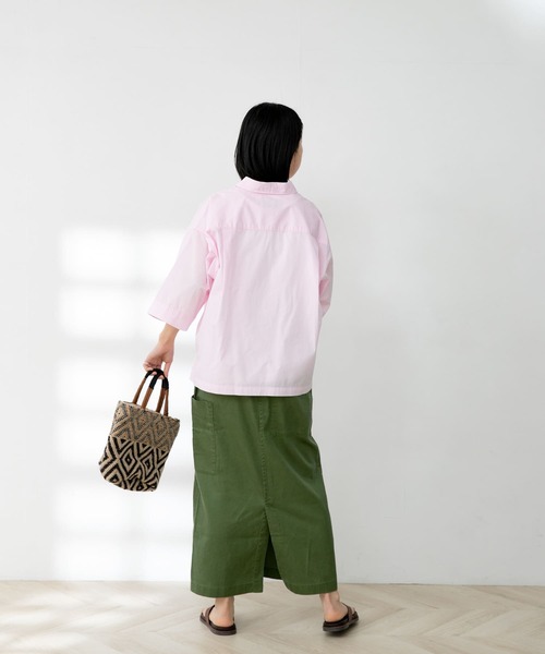 FORK&SPOON（フォークアンドスプーン）の「FORK&SPOON　レギュラーカラーハーフスリーブシャツ（シャツ/ブラウス・レディース・オフホワイト/ピンク/ネイビー・ONE）」の13枚目の写真