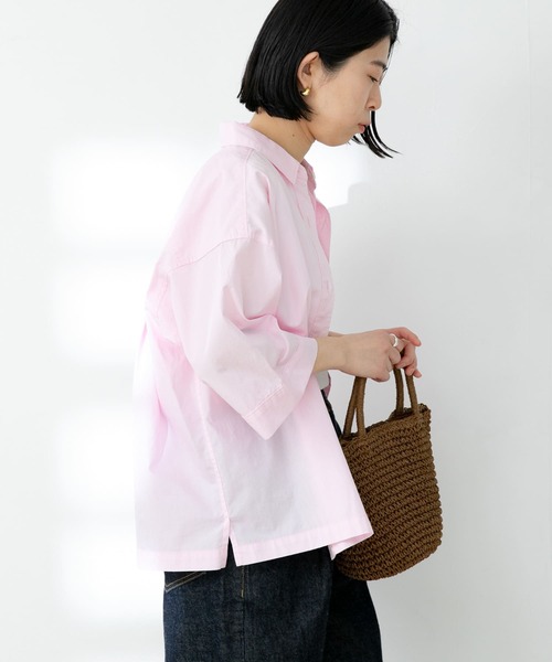 FORK&SPOON（フォークアンドスプーン）の「FORK&SPOON　レギュラーカラーハーフスリーブシャツ（シャツ/ブラウス・レディース・オフホワイト/ピンク/ネイビー・ONE）」の15枚目の写真