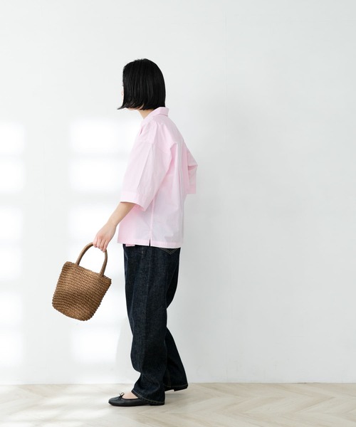 FORK&SPOON（フォークアンドスプーン）の「FORK&SPOON　レギュラーカラーハーフスリーブシャツ（シャツ/ブラウス・レディース・オフホワイト/ピンク/ネイビー・ONE）」の18枚目の写真