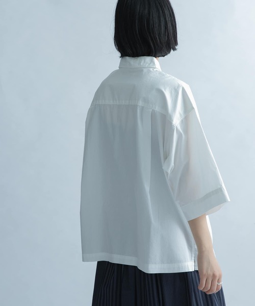 FORK&SPOON（フォークアンドスプーン）の「FORK&SPOON　レギュラーカラーハーフスリーブシャツ（シャツ/ブラウス・レディース・オフホワイト/ピンク/ネイビー・ONE）」の22枚目の写真