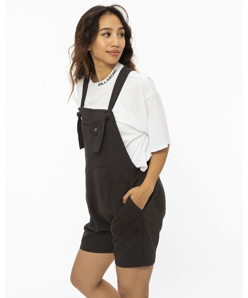 BILLABONG（ビラボン）の「BILLABONG レディース  SALOPETTE SHORTS  【2022年夏モデル】/ビラボンサロペット（サロペット/オーバーオール・レディース・ブラック/アーミー・MEDIUM/LARGE）」の3枚目の写真