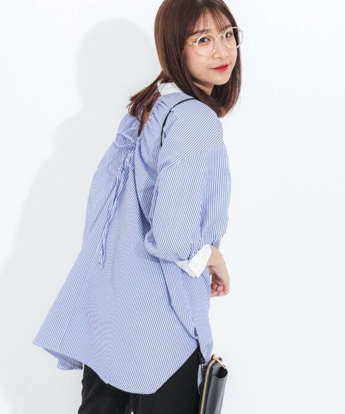nemne store(ネンネストア)の「背中開きアソートクレリックシャツ(シャツ/ブラウス・レディース・オフホワイト/ピンク/オレンジ/ブルー・フリー)」の13枚目の写真
