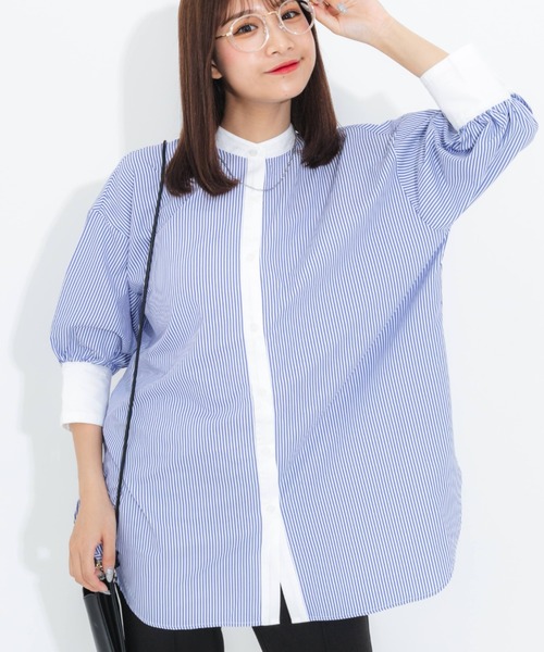 nemne store(ネンネストア)の「背中開きアソートクレリックシャツ(シャツ/ブラウス・レディース・オフホワイト/ピンク/オレンジ/ブルー・フリー)」の11枚目の写真