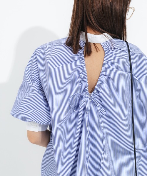 nemne store(ネンネストア)の「背中開きアソートクレリックシャツ(シャツ/ブラウス・レディース・オフホワイト/ピンク/オレンジ/ブルー・フリー)」の12枚目の写真