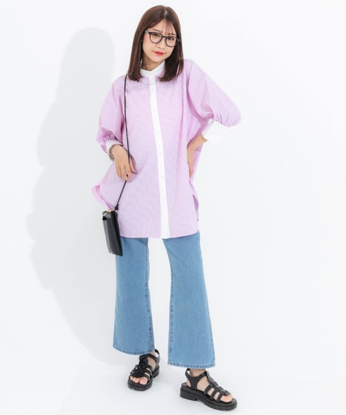 nemne store(ネンネストア)の「背中開きアソートクレリックシャツ(シャツ/ブラウス・レディース・オフホワイト/ピンク/オレンジ/ブルー・フリー)」の21枚目の写真