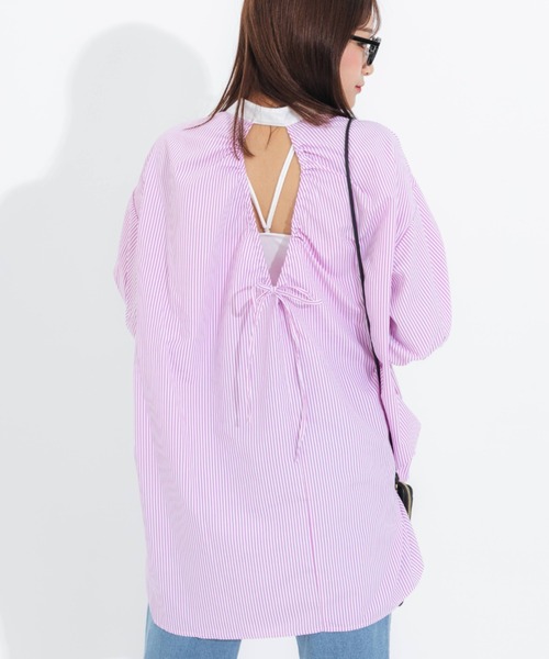 nemne store(ネンネストア)の「背中開きアソートクレリックシャツ(シャツ/ブラウス・レディース・オフホワイト/ピンク/オレンジ/ブルー・フリー)」の17枚目の写真