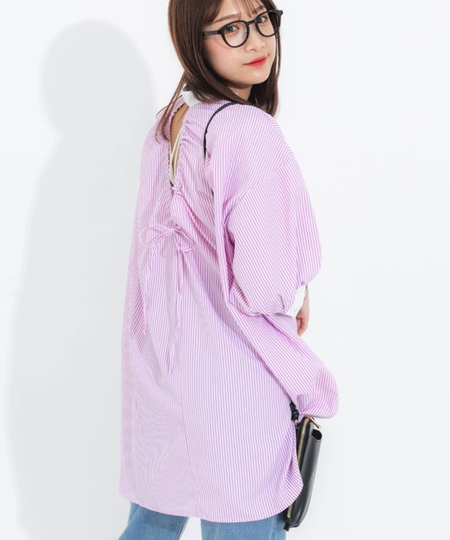 nemne store(ネンネストア)の「背中開きアソートクレリックシャツ(シャツ/ブラウス・レディース・オフホワイト/ピンク/オレンジ/ブルー・フリー)」の18枚目の写真