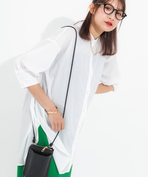 nemne store(ネンネストア)の「背中開きアソートクレリックシャツ(シャツ/ブラウス・レディース・オフホワイト/ピンク/オレンジ/ブルー・フリー)」の6枚目の写真