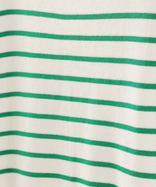 sara&cake（サラアンドケイク）の「12GボーダーVネックベスト（ベスト・レディース・グリーン/ブルー・FREE）」の3枚目の写真
