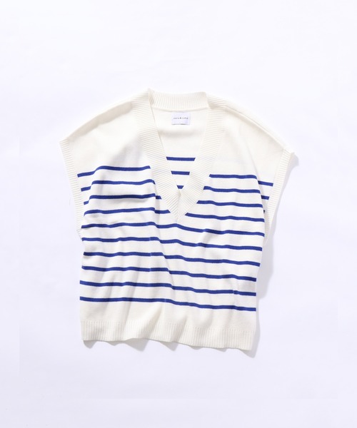 sara&cake（サラアンドケイク）の「12GボーダーVネックベスト（ベスト・レディース・グリーン/ブルー・FREE）」の17枚目の写真