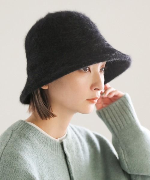 select MOCA（セレクトモカ）の「2022 AW シャギーバケットハット（ハット・レディース・ブラック/ベージュ/オフホワイト・FREE）」の2枚目の写真