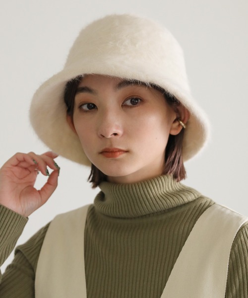 select MOCA（セレクトモカ）の「2022 AW シャギーバケットハット（ハット・レディース・ブラック/ベージュ/オフホワイト・FREE）」の5枚目の写真