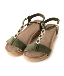 SHOO・LA・RUE | Tストラップバックゴムサンダル(サンダル)