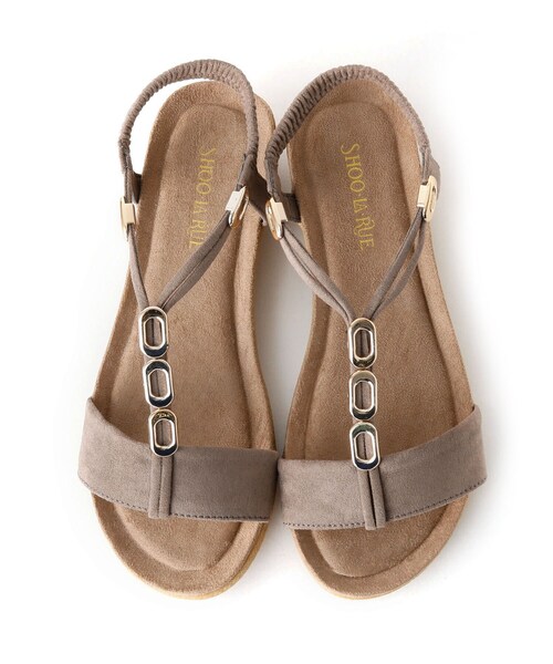 SHOO・LA・RUE（シューラルー）の「◆Tストラップバックゴムサンダル（サンダル・レディース・カーキ/サンドベージュ・35/45）」の7枚目の写真