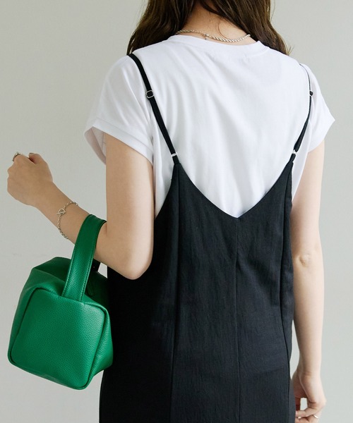 DISCOAT（ディスコート）の「【WEB限定】カールロゴフレンチスリーブTシャツ（Tシャツ/カットソー・レディース・ピンク/ホワイト×グリーン/ホワイト×グレー/ホワイト×ピンク/オフホワイト/ネイビー/チャコールグレー/グレー系その他/ホワイト×シルバー・FREE）」の21枚目の写真