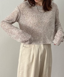 【ISOOK / アイスー】クロップドシアートップス / 6色展開 シアーニット シースルーニット クロップドトップス ロングスリーブ 春服 春トップス ZOZOTOWN限定