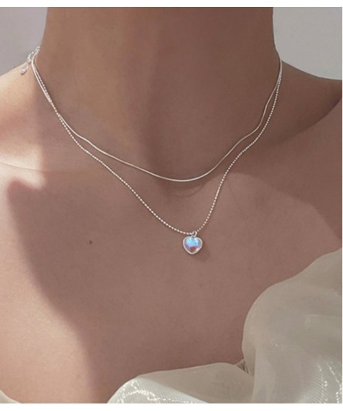 SONA（ソナ）の「SONYUNARA  オーロラハートネックレス（ネックレス・レディース・シルバー・ONE SIZE）」の8枚目の写真