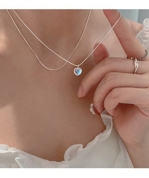 SONA（ソナ）の「SONYUNARA  オーロラハートネックレス（ネックレス・レディース・シルバー・ONE SIZE）」の7枚目の写真