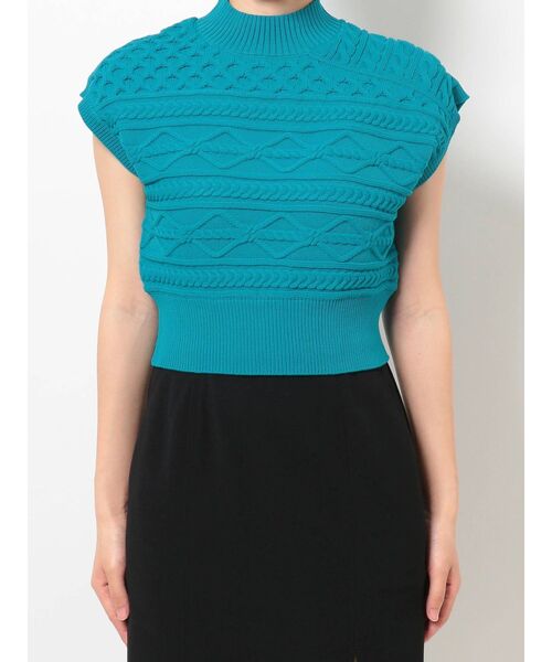 MURUA（ムルーア）の「アシメケーブルニットタンク（ニット/セーター・レディース・ブラック/ブラウン/ブルー・FREE）」の21枚目の写真