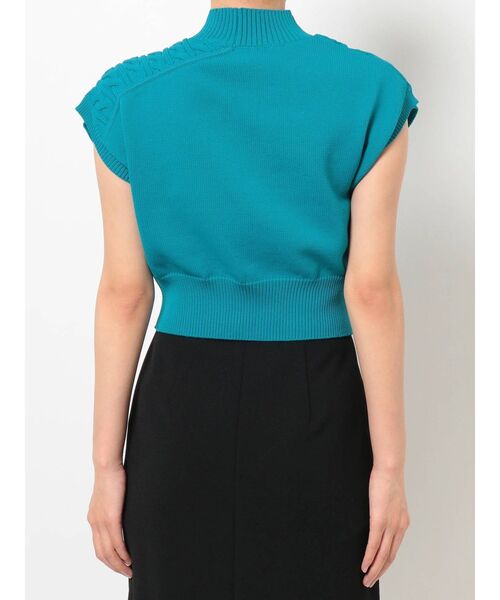 MURUA（ムルーア）の「アシメケーブルニットタンク（ニット/セーター・レディース・ブラック/ブラウン/ブルー・FREE）」の7枚目の写真