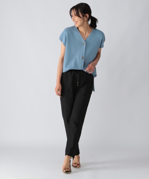 BARNYARDSTORM(バンヤードストーム)の「BARNYARDSTORM / リネンストレッチカーゴパンツ(カーゴパンツ・レディース・カーキ/ブルー/ブラック・0/2/1)」の9枚目の写真