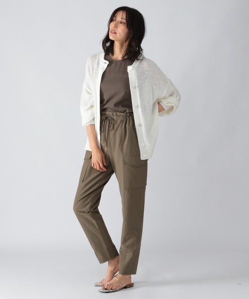 BARNYARDSTORM(バンヤードストーム)の「BARNYARDSTORM / リネンストレッチカーゴパンツ(カーゴパンツ・レディース・カーキ/ブルー/ブラック・0/2/1)」の6枚目の写真