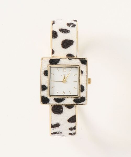 Three Four Time（ｽﾘｰﾌｫｰﾀｲﾑ）の「ハラコ合皮バングルウォッチ　/　時計（アナログ腕時計・レディース・ホワイト/ベージュ・FREE）」の6枚目の写真