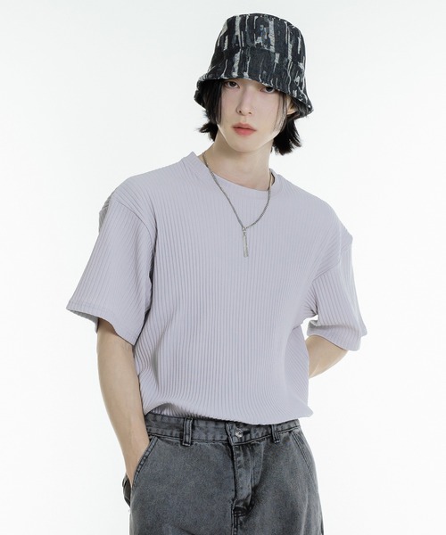 FOLLOWIN(フォロウィン)の「【UNISEX】プリーツラウンド半袖Tシャツ(Tシャツ/カットソー・レディース・ホワイト/ブラック/グレー/ブルー・FREE)」の4枚目の写真