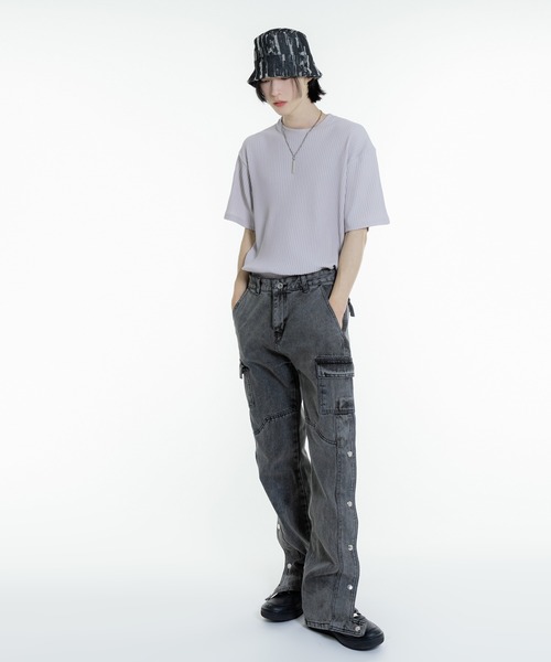 FOLLOWIN(フォロウィン)の「【UNISEX】プリーツラウンド半袖Tシャツ(Tシャツ/カットソー・レディース・ホワイト/ブラック/グレー/ブルー・FREE)」の10枚目の写真