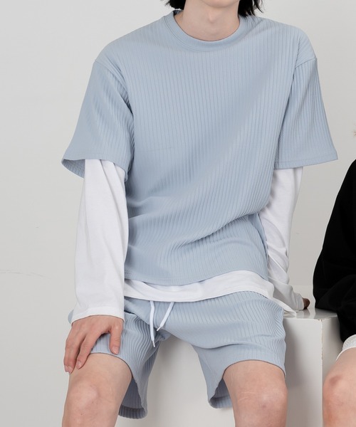 FOLLOWIN(フォロウィン)の「【UNISEX】プリーツラウンド半袖Tシャツ(Tシャツ/カットソー・レディース・ホワイト/ブラック/グレー/ブルー・FREE)」の8枚目の写真
