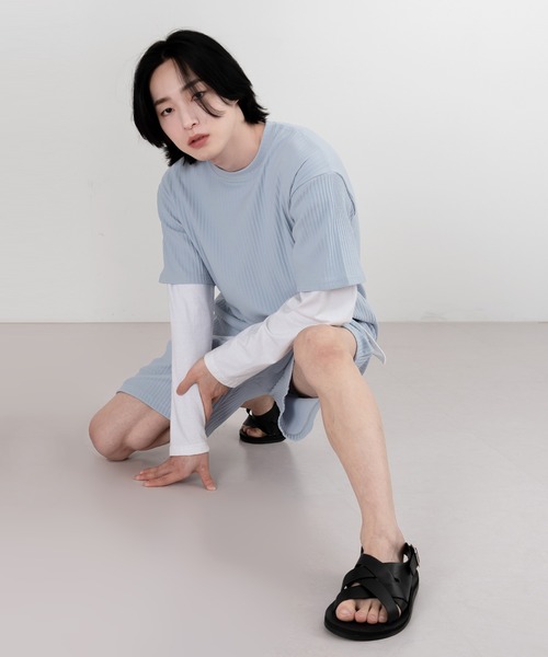 FOLLOWIN(フォロウィン)の「【UNISEX】プリーツラウンド半袖Tシャツ(Tシャツ/カットソー・レディース・ホワイト/ブラック/グレー/ブルー・FREE)」の18枚目の写真