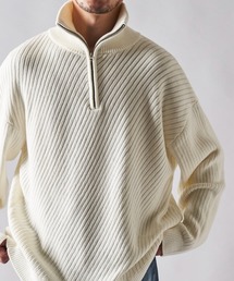 ADPOSION | ビッグシルエット スタンドハーフジップニット(ニット/セーター)