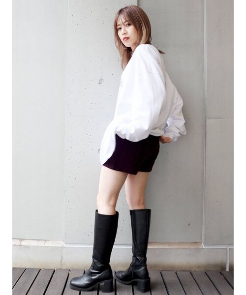 MURUA(ムルーア)の「ケーブルニットキュロット(スウェットパンツ・レディース・ブラック/パープル/ベージュ・FREE)」の14枚目の写真