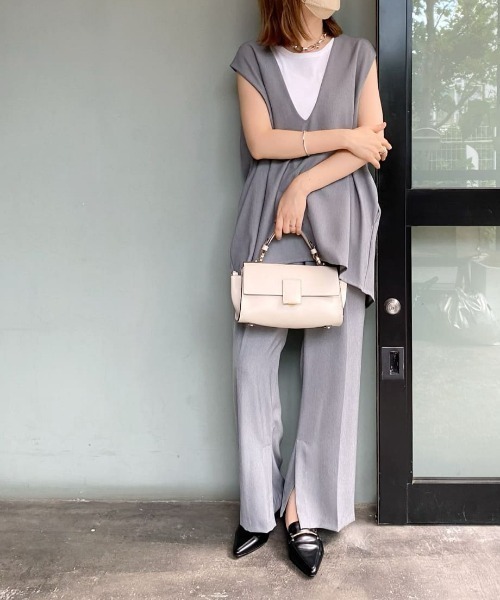 RIVE DROITE（リヴドロワ）の「WEB限定/さらりとした肌触り美脚パンツ（その他パンツ・レディース・グレー/ブラック・FREE）」の6枚目の写真