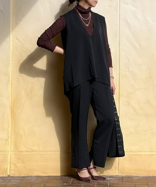 RIVE DROITE（リヴドロワ）の「WEB限定/さらりとした肌触り美脚パンツ（その他パンツ・レディース・グレー/ブラック・FREE）」の9枚目の写真