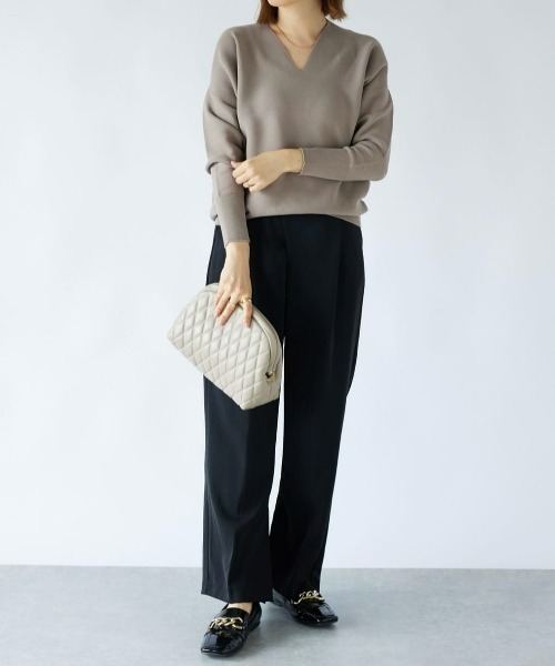 RIVE DROITE（リヴドロワ）の「WEB限定/さらりとした肌触り美脚パンツ（その他パンツ・レディース・グレー/ブラック・FREE）」の8枚目の写真