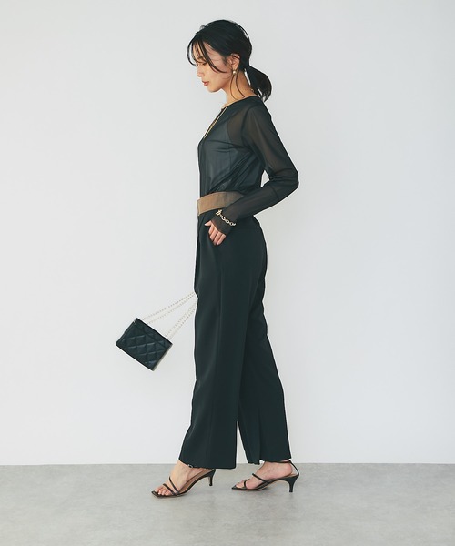 RIVE DROITE（リヴドロワ）の「WEB限定/さらりとした肌触り美脚パンツ（その他パンツ・レディース・グレー/ブラック・FREE）」の15枚目の写真