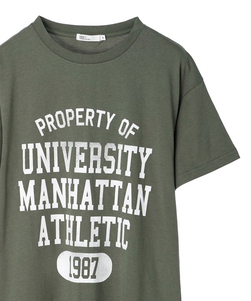 CRAFT STANDARD BOUTIQUE(クラフトスタンダードブティック)の「綿レーヨン天竺ベーシックプリントTEE *(Tシャツ/カットソー・レディース・グレイッシュベージュ/アイボリー/チャコールグレー/カーキ・M/L)」の4枚目の写真