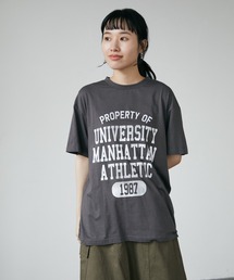 綿レーヨン天竺ベーシックプリントTEE *