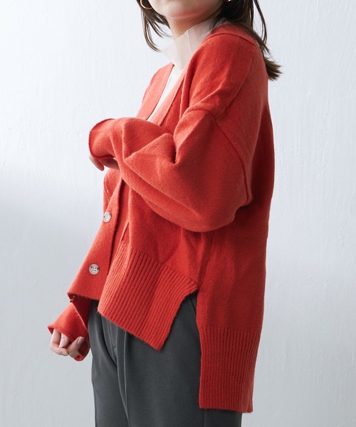 Lui's（ルイス）の「【カタログ掲載アイテム】配色ステッチショートカーディガン（カーディガン/ボレロ・レディース・パープル/オフホワイト/オレンジ/ブラック・FREE）」の16枚目の写真