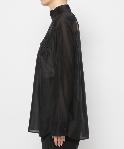PAGEBOY（ページボーイ）の「CORE / シアーコードハイネックブラウス（シャツ/ブラウス・レディース・ブラック/オフホワイト・FREE）」の14枚目の写真