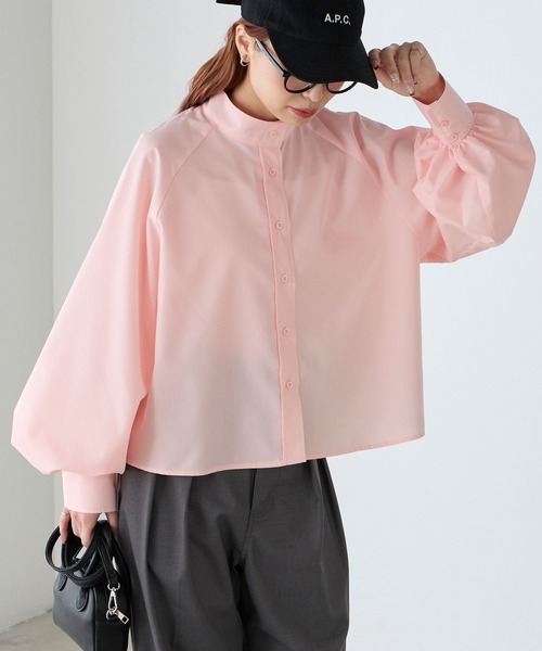 ラグランバンドカラークロップドシャツ（シャツ/ブラウス）｜BONLECILL