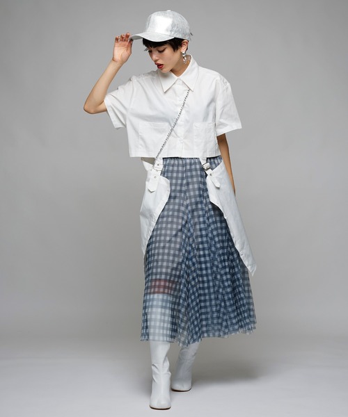 Narcissus（ナルシス）の「【Narcissus】ベルトカットシャツ（シャツ/ブラウス・レディース・ホワイト/ブラック・FREE）」の3枚目の写真