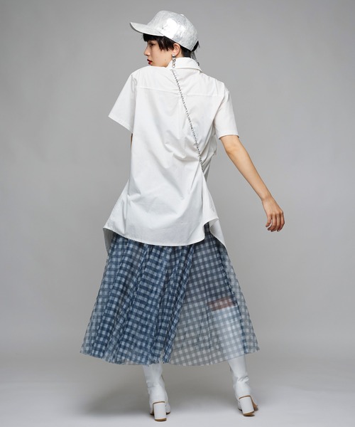 Narcissus（ナルシス）の「【Narcissus】ベルトカットシャツ（シャツ/ブラウス・レディース・ホワイト/ブラック・FREE）」の4枚目の写真