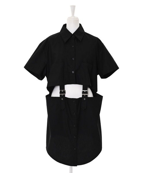 Narcissus（ナルシス）の「【Narcissus】ベルトカットシャツ（シャツ/ブラウス・レディース・ホワイト/ブラック・FREE）」の8枚目の写真