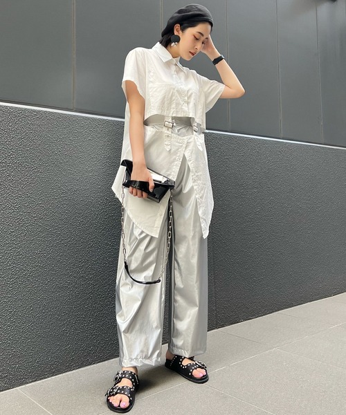 Narcissus（ナルシス）の「【Narcissus】ベルトカットシャツ（シャツ/ブラウス・レディース・ホワイト/ブラック・FREE）」の13枚目の写真