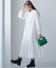 大きいサイズ 袖ボリュームシャツワンピース miclat